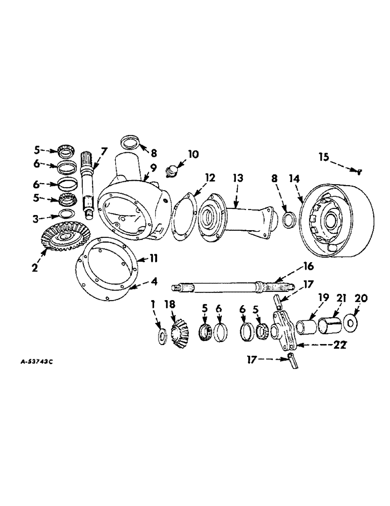 Схема запчастей Case IH 57 - (A-46) - POWER TAKE-OFF ATTACHMENT, GEAR BOX AND PULLEY 