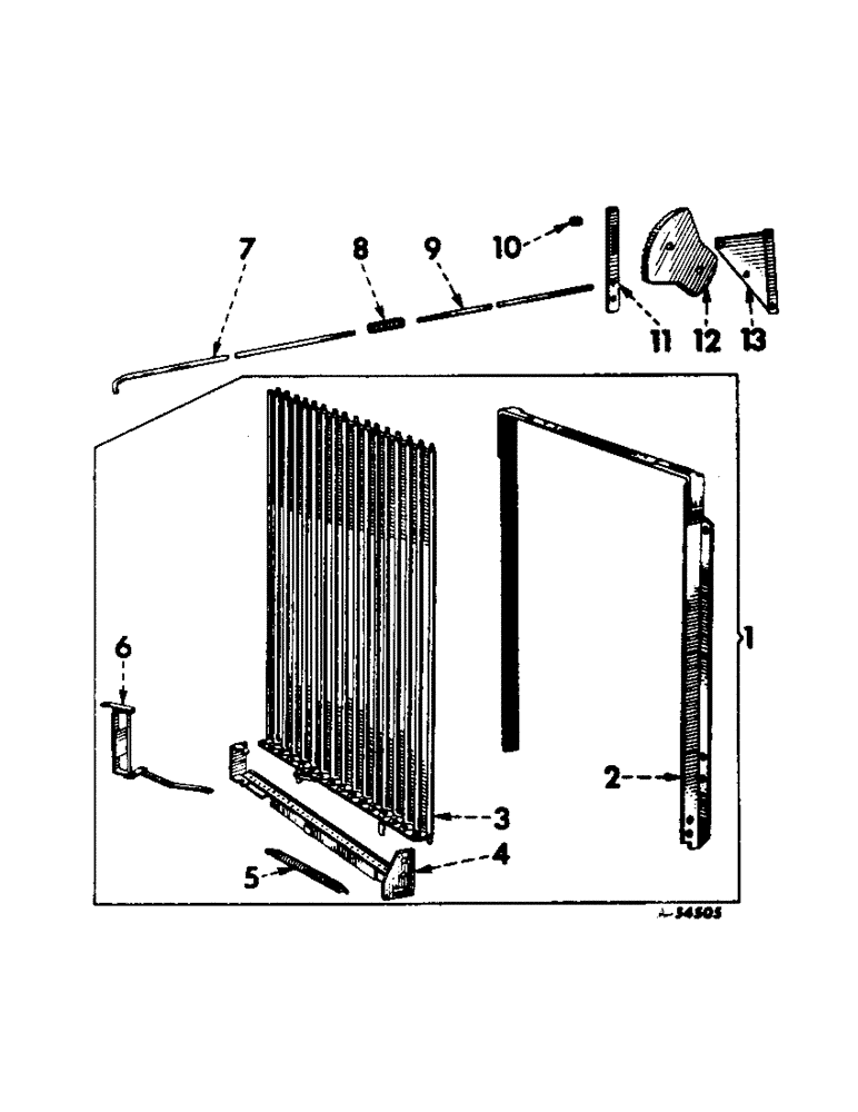 Схема запчастей Case IH 340 - (050) - COOLING SYSTEM, RADIATOR SHUTTER, 340 SERIES COOLING SYSTEM