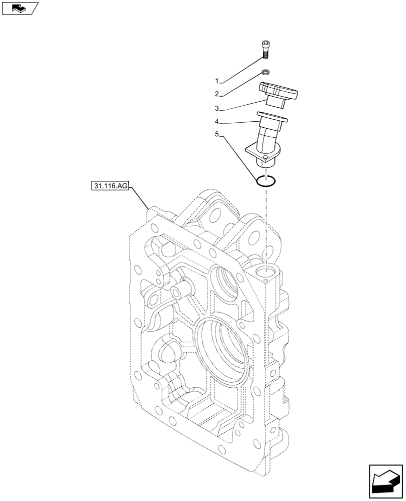 Схема запчастей Case IH MAXXUM 130 - (27.100.AB[03]) - VAR - 332805 - POWER TAKE-OFF - OIL FILLER PIPE (27) - REAR AXLE SYSTEM