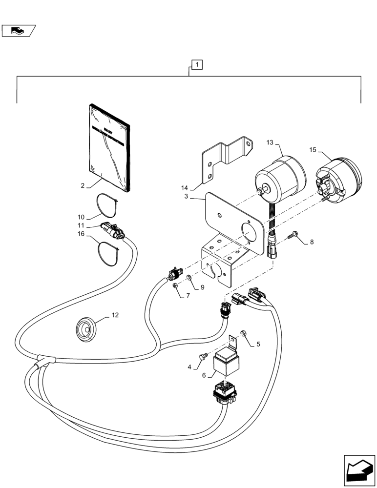 Схема запчастей Case IH MAXXUM 125 - (88.100.55[09]) - DIA KIT - REVERSE ALARM AND LIGHT - HARNESS AND RELATED PARTS - END YR 30-MAY-2011 (88) - ACCESSORIES