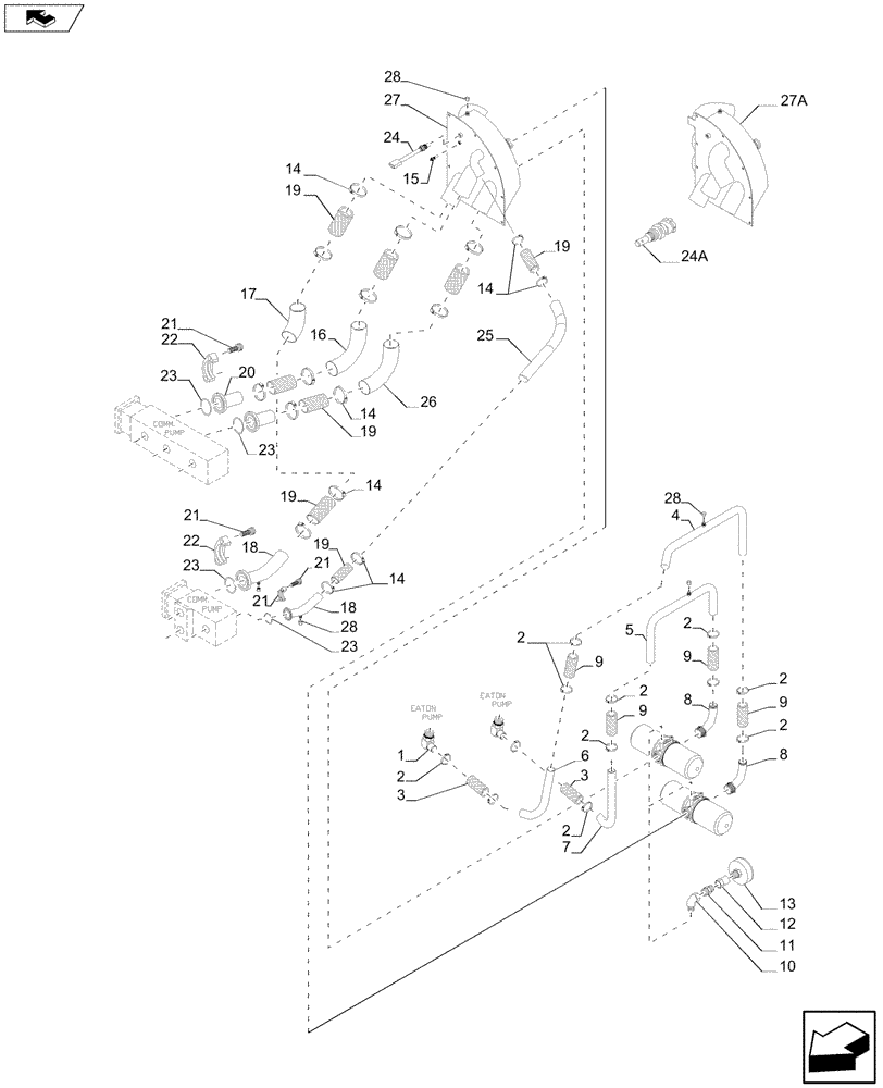 Схема запчастей Case IH A8800 - (35.104.AF) - HYDRAULIC LINE, PUMP (35) - HYDRAULIC SYSTEMS