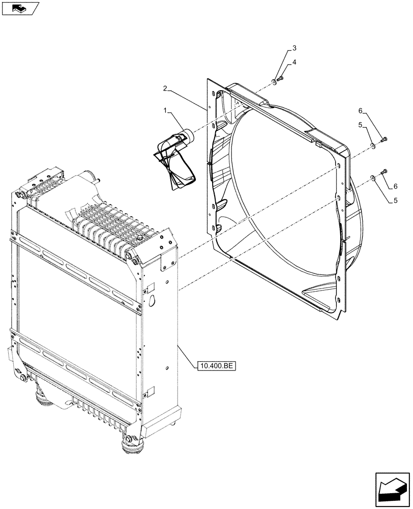 Схема запчастей Case IH MAXXUM 110 - (10.400.BF[02]) - VAR - 330189, 332189, 743763 - RADIATOR FAN SHROUD (10) - ENGINE