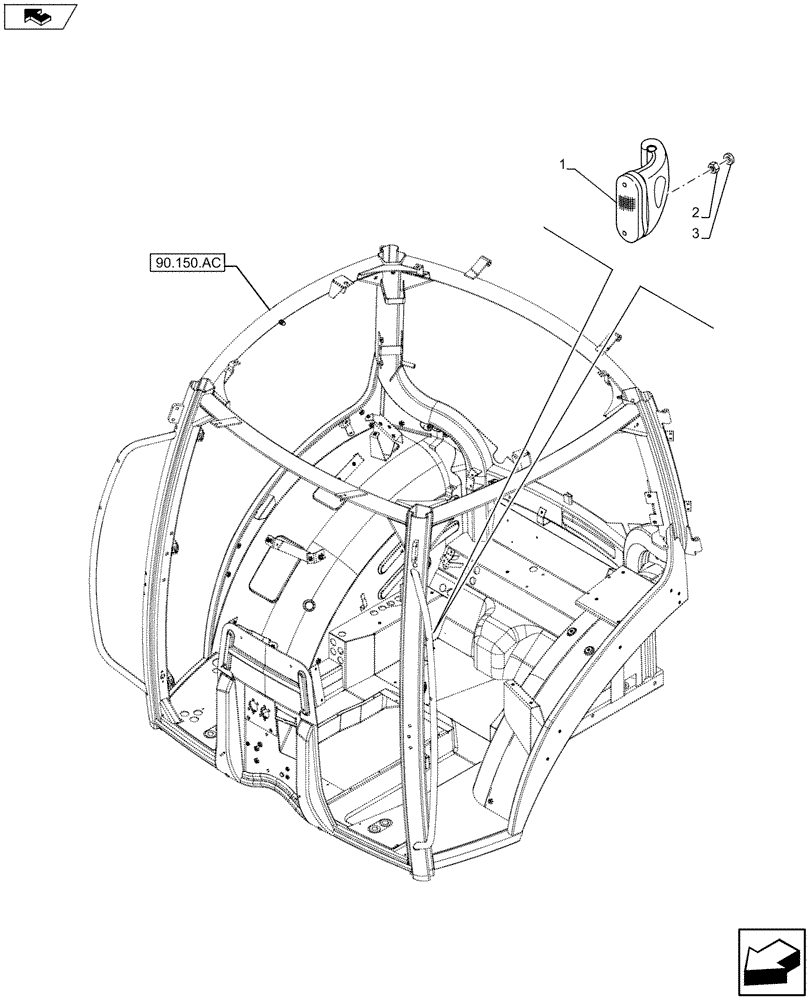 Схема запчастей Case IH MAXXUM 120 - (55.404.CL[03]) - VAR - 336007, 390007 - FRONT SIDE TURN INDICATORS (55) - ELECTRICAL SYSTEMS