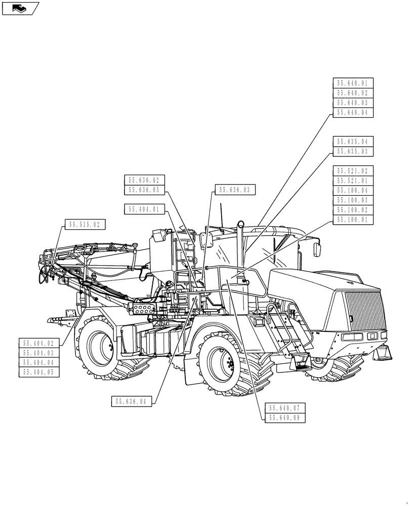 Схема запчастей Case IH 810 - (55.000.00) - SECTION INDEX - ELECTRICAL SYSTEM (55) - ELECTRICAL SYSTEMS