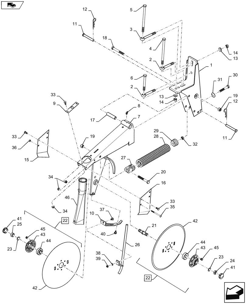 Схема запчастей Case IH 1245 - (63.906.AB[05]) - FERTILIZER DOUBLE DISK OPENER (63) - CHEMICAL APPLICATORS