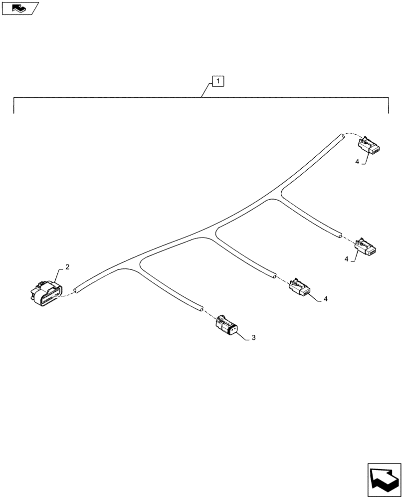 Схема запчастей Case IH 1245 - (55.100.DP[01]) - BULK FILL WIRE HARNESS (55) - ELECTRICAL SYSTEMS