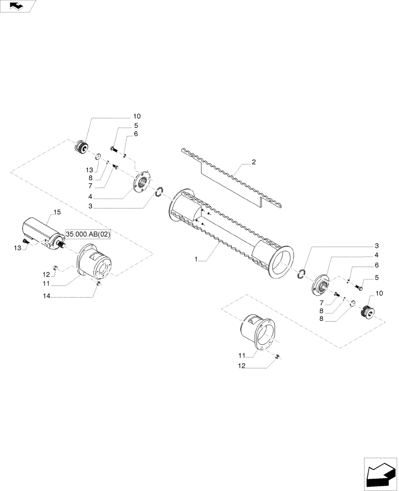 Схема запчастей Case IH A8800 - (60.390.AA[03]) - ROLLER, LOWER (F) (60) - PRODUCT FEEDING