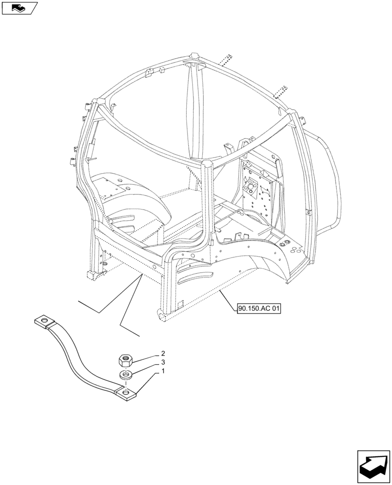 Схема запчастей Case IH MAXXUM 120 - (55.100.BE) - GROUND WIRE (55) - ELECTRICAL SYSTEMS