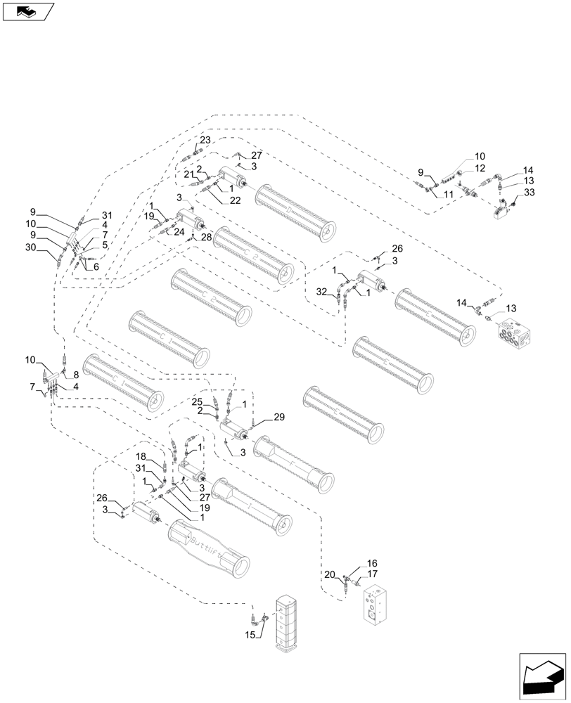 Схема запчастей Case IH A8800 - (35.000.AA[05]) - HYDRAULIC SYSTEM, ROLLER, RH (35) - HYDRAULIC SYSTEMS