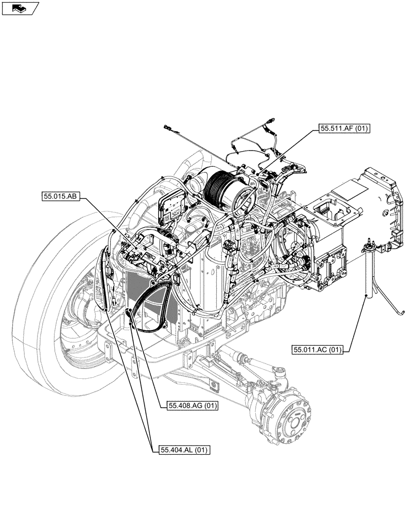 Схема запчастей Case IH MAXXUM 110 - (00.000.55[01]) - PICTORIAL INDEX - ELECTRICAL SYSTEMS (00) - GENERAL & PICTORIAL INDEX