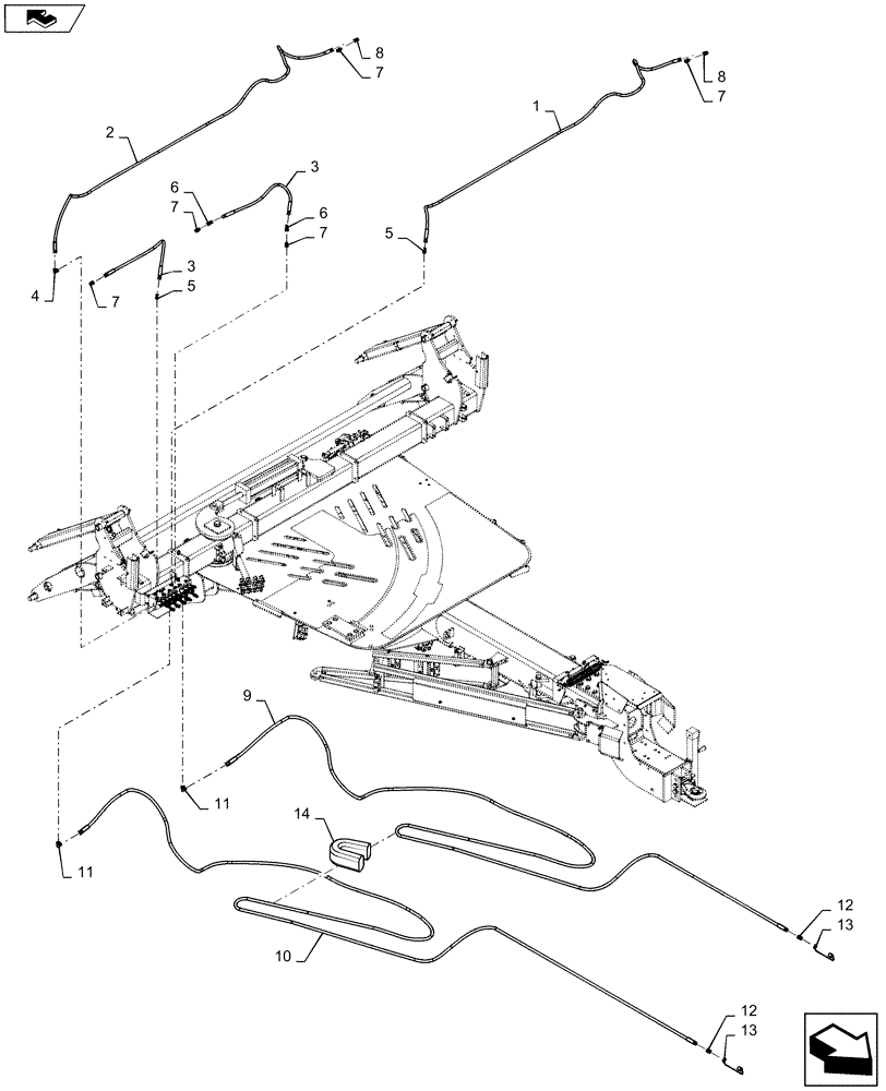 Схема запчастей Case IH 1245 - (35.560.AA[01]) - LIFT AND FOLD HYDRAULICS FOR 24/20 (35) - HYDRAULIC SYSTEMS