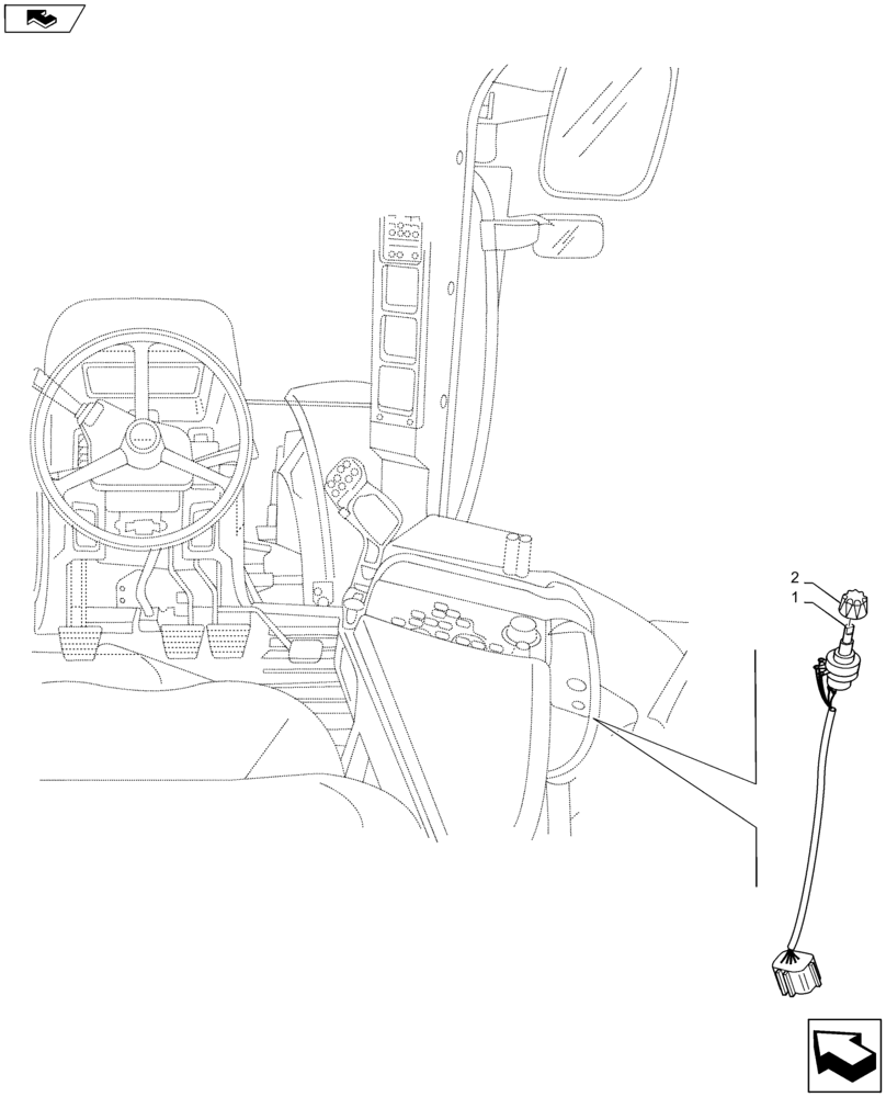 Схема запчастей Case IH MAXXUM 140 - (55.523.AO[02]) - VAR - 333648, 334648, 335648, 743700, 336831, 337831, 743699 - FRONT HPL - POTENTIOMETER (55) - ELECTRICAL SYSTEMS