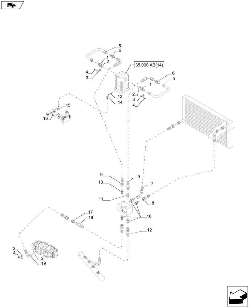 Схема запчастей Case IH A8800 - (35.000.AA[18]) - HYDRAULIC SYSTEM, PRIMARY EXTRACTOR (35) - HYDRAULIC SYSTEMS