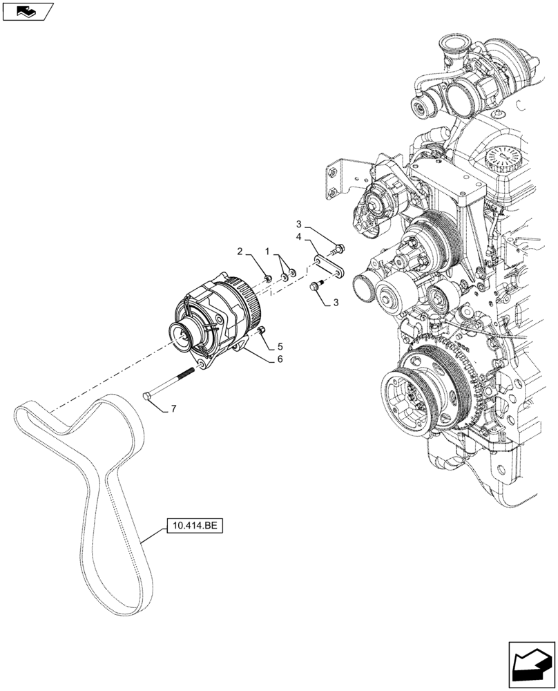 Схема запчастей Case IH MAXXUM 115 - (55.301.AA[01]) - ALTERNATOR 120V (55) - ELECTRICAL SYSTEMS