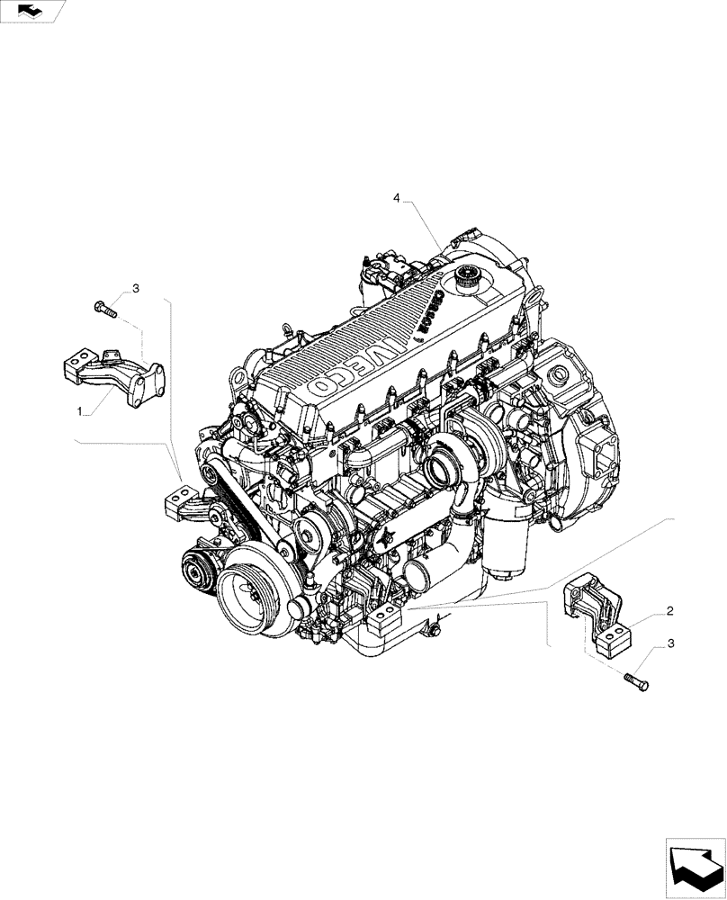 Схема запчастей Case IH A8800 - (10.001.AK[01]) - ENGINE, MOUNTING (10) - ENGINE