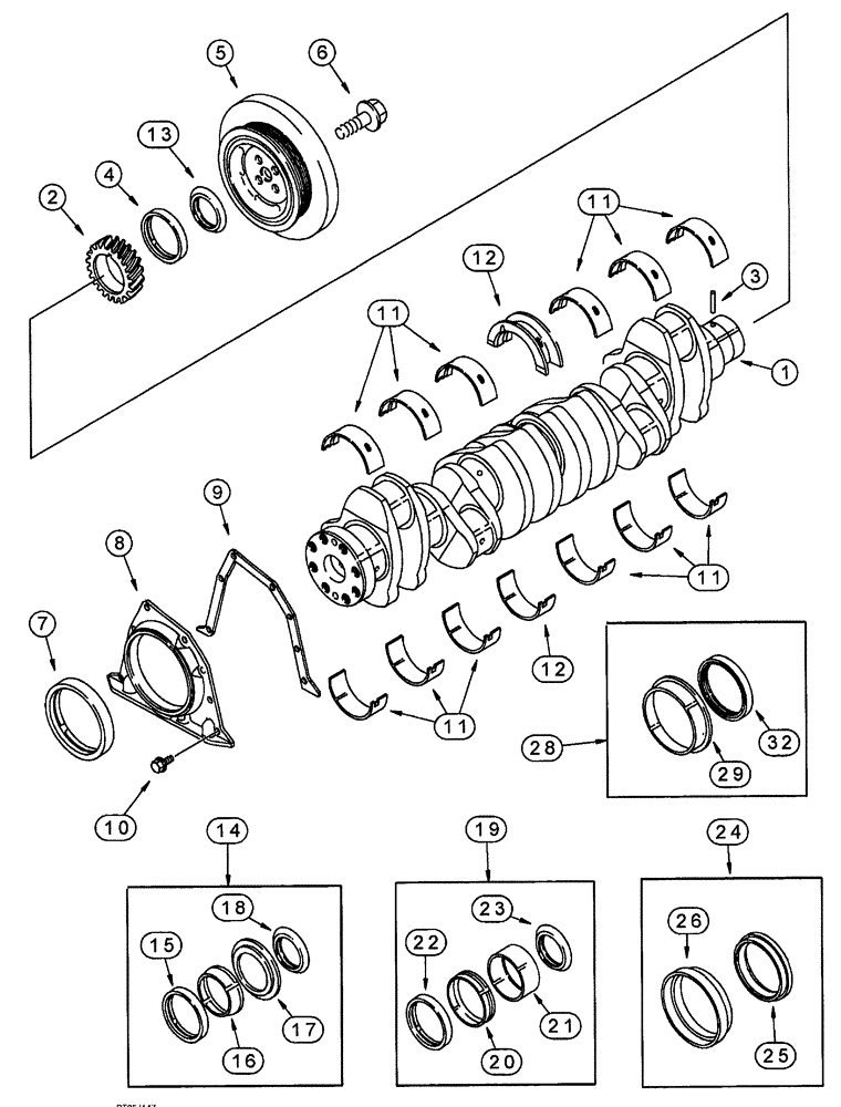 Схема запчастей Case IH SPX4260 - (062) - CRANKSHAFT (10) - ENGINE