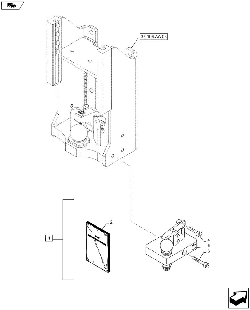 Схема запчастей Case IH MAXXUM 140 - (88.100.37[10]) - DIA KIT - K80 BALL STEERING GUIDE (88) - ACCESSORIES