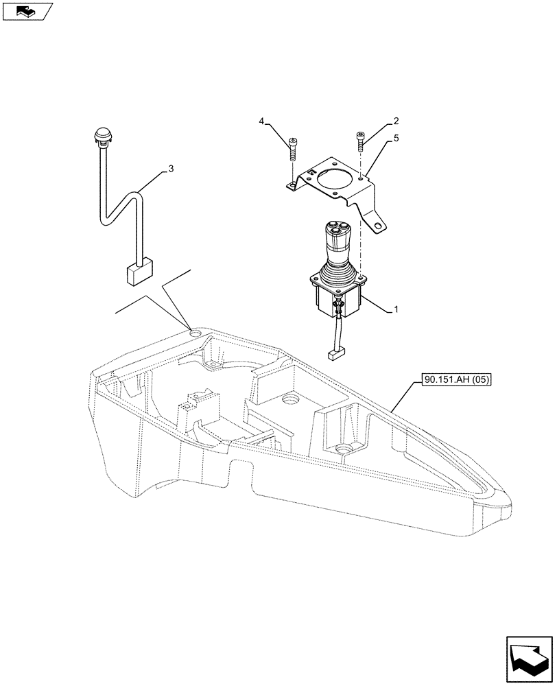 Схема запчастей Case IH MAXXUM 120 - (55.512.CL[05]) - VAR - 337782 - JOYSTICK - 3 BUTTON (55) - ELECTRICAL SYSTEMS