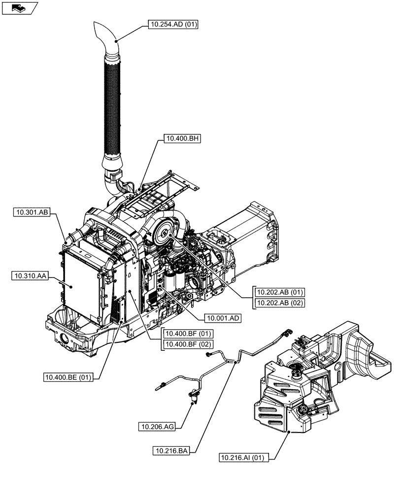 Схема запчастей Case IH MAXXUM 110 - (00.000.10) - PICTORIAL INDEX - ENGINE (00) - GENERAL & PICTORIAL INDEX