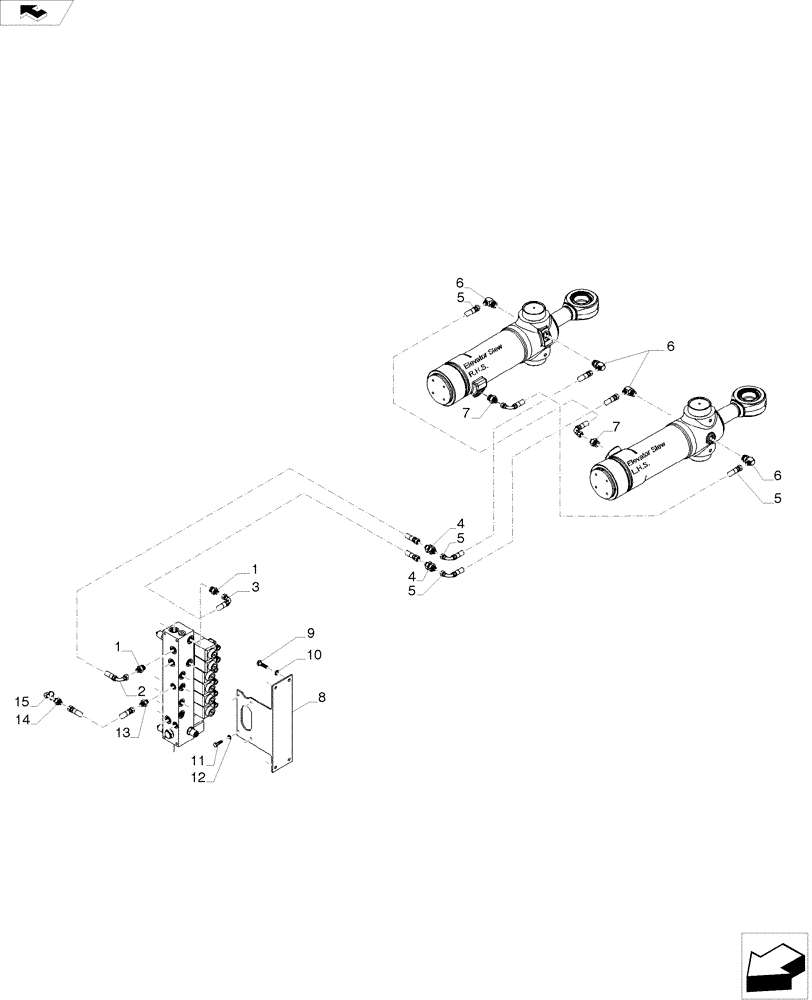 Схема запчастей Case IH A8800 - (35.000.AA[20]) - HYDRAULIC SYSTEM, ELEVATOR, SLEWING/SWING (35) - HYDRAULIC SYSTEMS