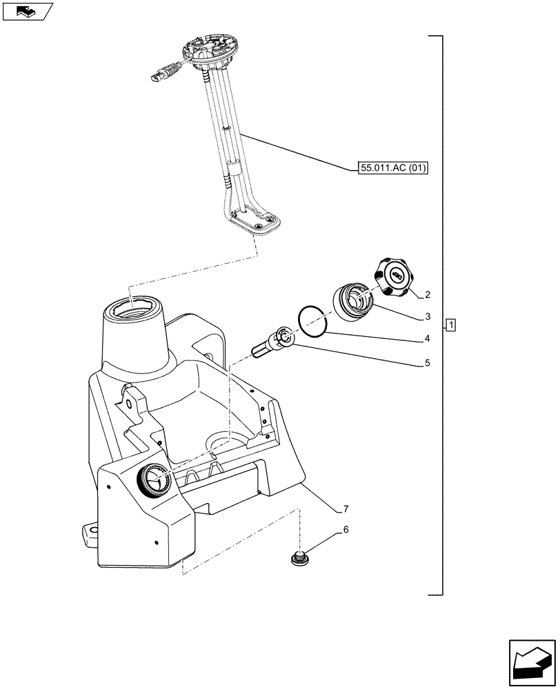 Схема запчастей Case IH MAXXUM 110 - (10.216.AI[02]) - VAR - 330142, 390142 - FUEL TANK AUXILIARY (10) - ENGINE