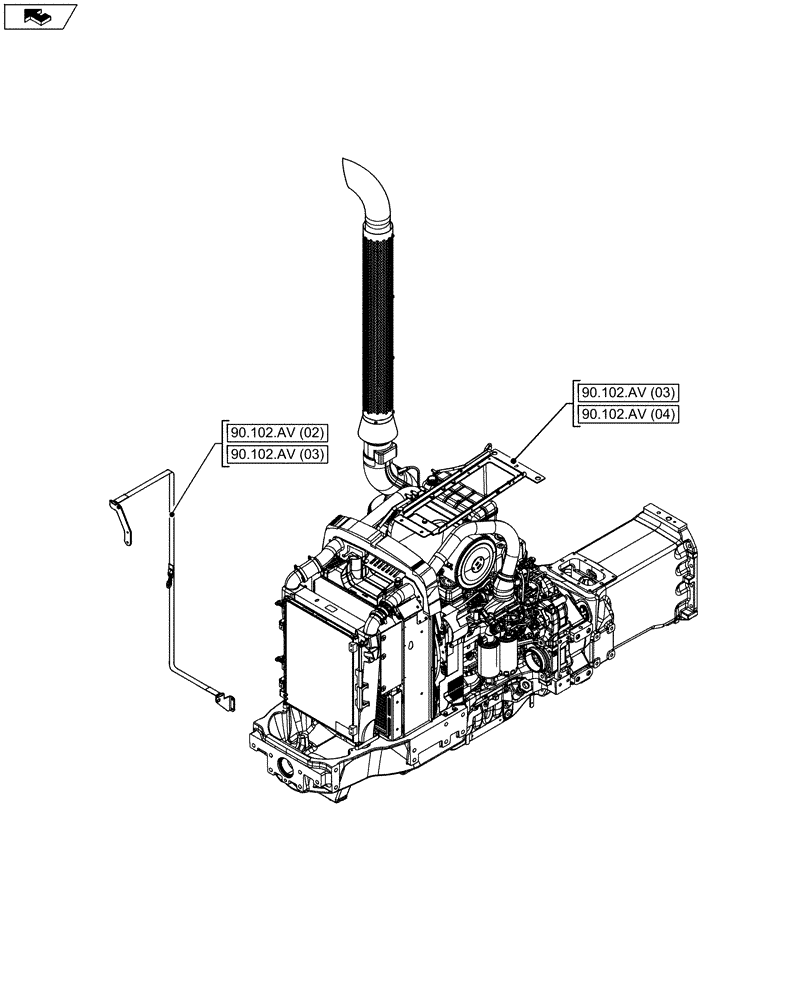 Схема запчастей Case IH MAXXUM 110 - (00.000.90[04]) - PICTORIAL INDEX - PLATFORM, CAB, BODYWORK AND DECALS (00) - GENERAL & PICTORIAL INDEX