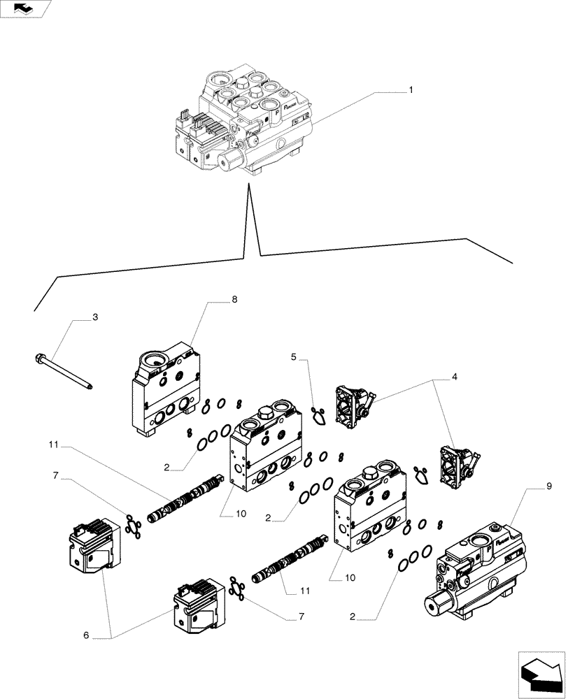 Схема запчастей Case IH A8800 - (35.359.AQ[01]) - CONTROL VALVE, PVG (35) - HYDRAULIC SYSTEMS