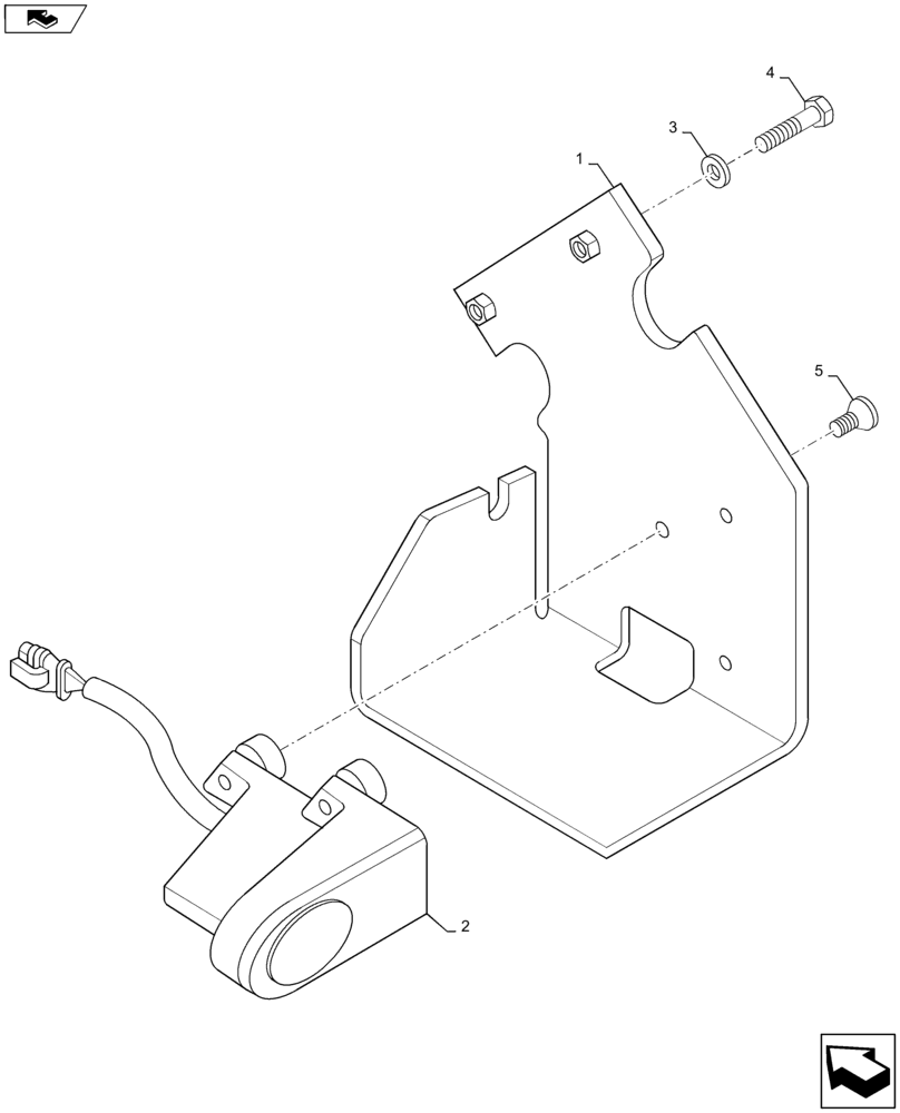 Схема запчастей Case IH MAXXUM 115 - (55.680.AO) - VAR - 332703, 333703, 334703, 334704 - RADAR UNIT AND BRACKET (55) - ELECTRICAL SYSTEMS