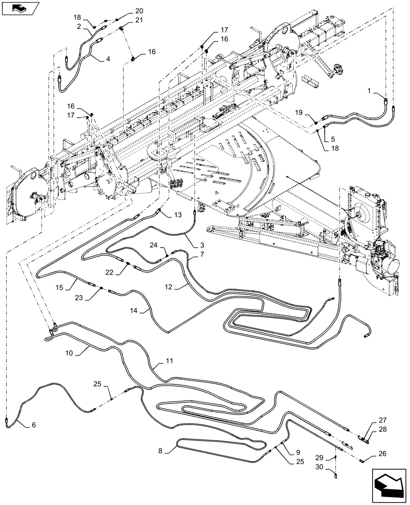 Схема запчастей Case IH 1245 - (35.200.AA[09]) - 22 GPM PTO/DRIVELINE HYDRAULIC DISTRIBUTION FOR 30" SPLIT ROW 12/23 (35) - HYDRAULIC SYSTEMS