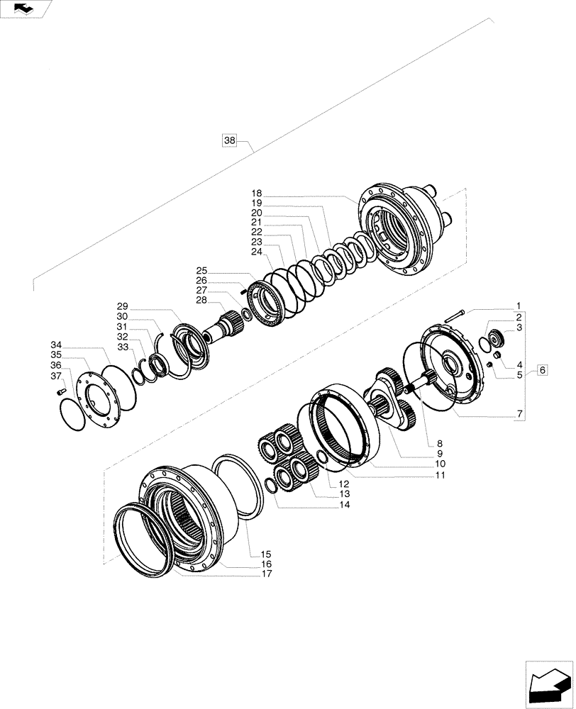 Схема запчастей Case IH A8800 - (25.108.AB) - PLANETARY HUB - SERIES 60 39:1 (25) - FRONT AXLE SYSTEM