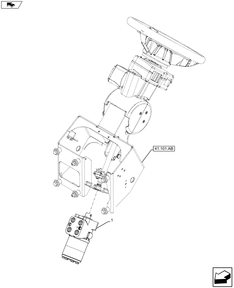 Схема запчастей Case IH MAXXUM 120 - (41.206.AA[03]) - VAR - 336631, 743723 - FAST STEERING - VALVE (41) - STEERING