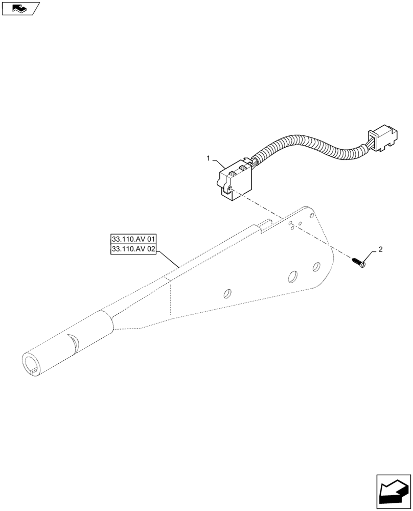 Схема запчастей Case IH MAXXUM 120 - (55.408.AM) - HAND BRAKE SWITCH (55) - ELECTRICAL SYSTEMS