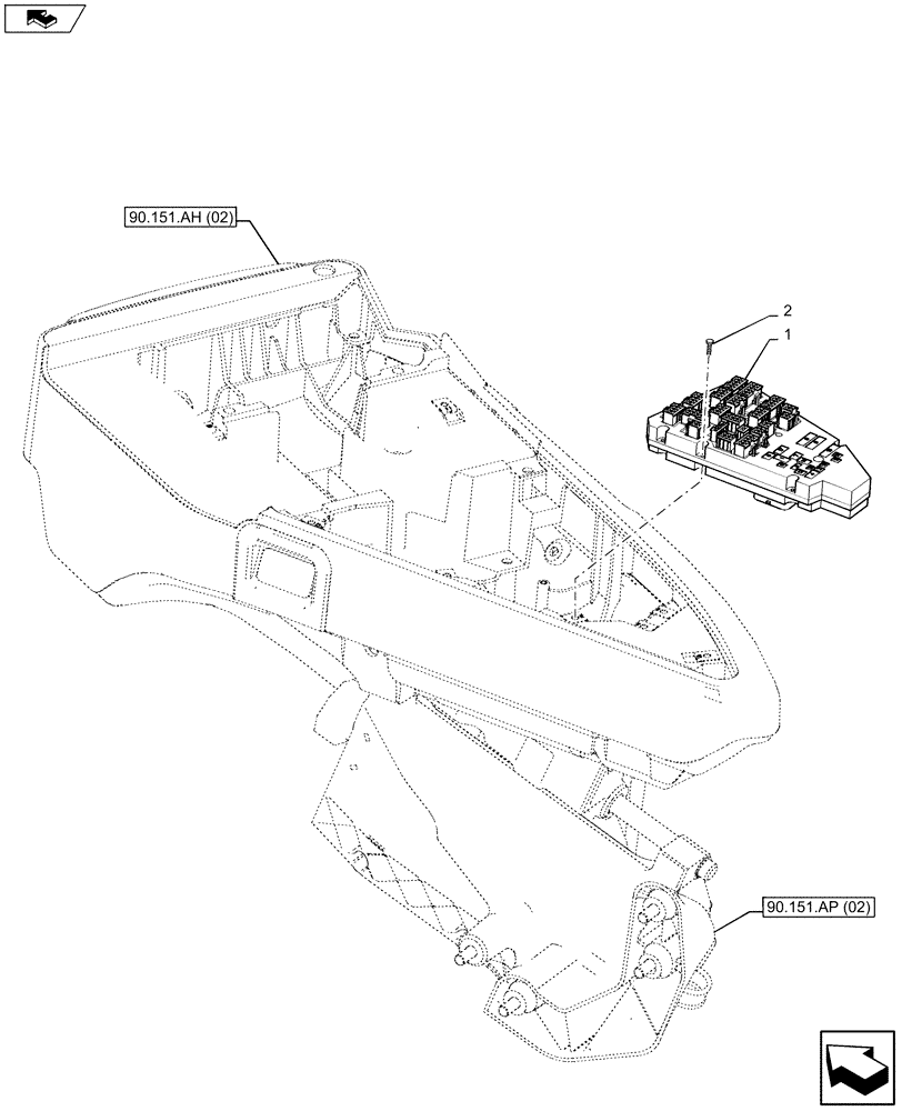 Схема запчастей Case IH MAXXUM 110 - (55.512.CS[08]) - VAR - 332021, 390021 - ARMREST CONTROL UNIT - ELECTRONIC CONTROLS (55) - ELECTRICAL SYSTEMS