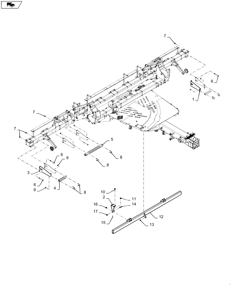 Схема запчастей Case IH 1245 - (39.140.AF[04]) - LIQUID FERTILIZER COULTER MOUNTING FOR 12/30 (39) - FRAMES AND BALLASTING