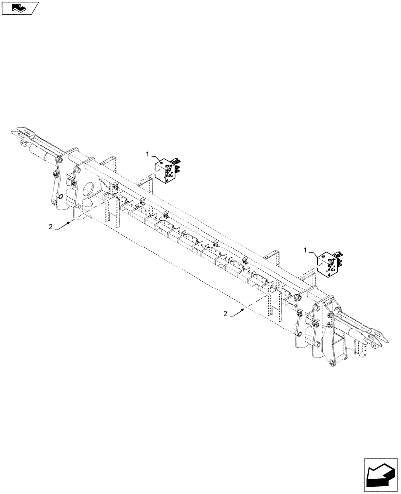 Схема запчастей Case IH 1245 - (35.745.AA[04]) - HYDRAULIC VALVE DIRECT DRIVE 4 SECTION FOR 24/20, 30" SPLIT ROW 12/23 AND 16/31 (35) - HYDRAULIC SYSTEMS