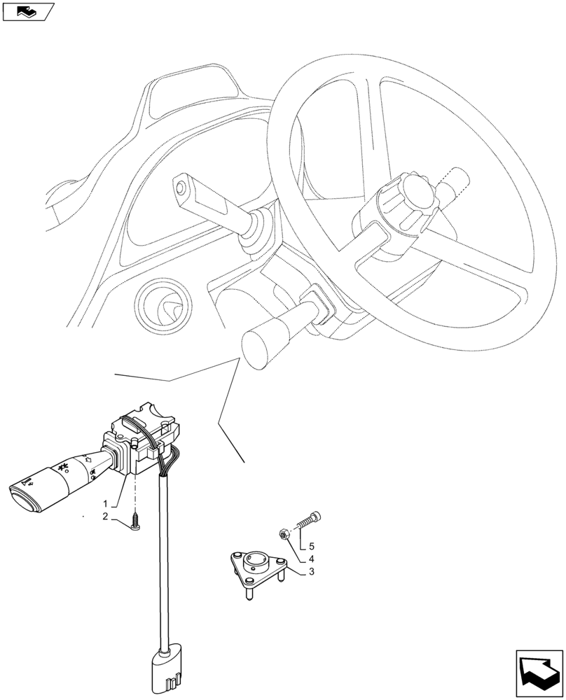 Схема запчастей Case IH MAXXUM 110 - (55.405.CK) - VAR - 330930 + STD - HEADLIGHT SWITCH (55) - ELECTRICAL SYSTEMS