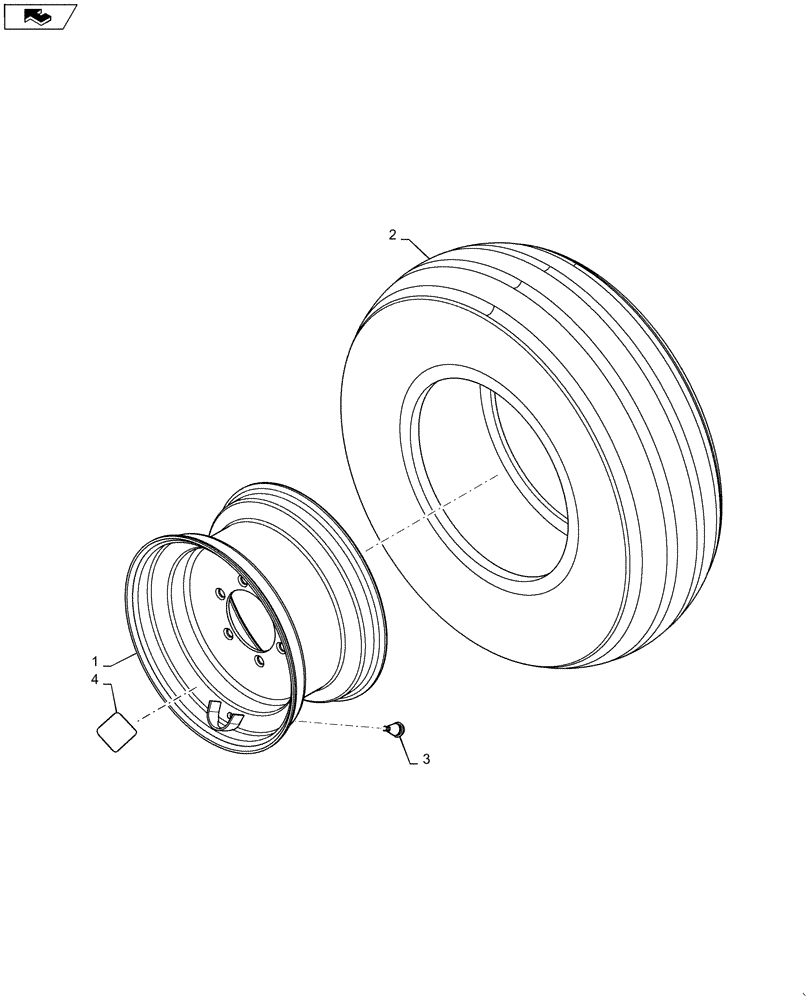 Схема запчастей Case IH 1245 - (44.530.AF[04]) - CARRIER WING WHEEL/TIRE HIGH FLOAT (44) - WHEELS