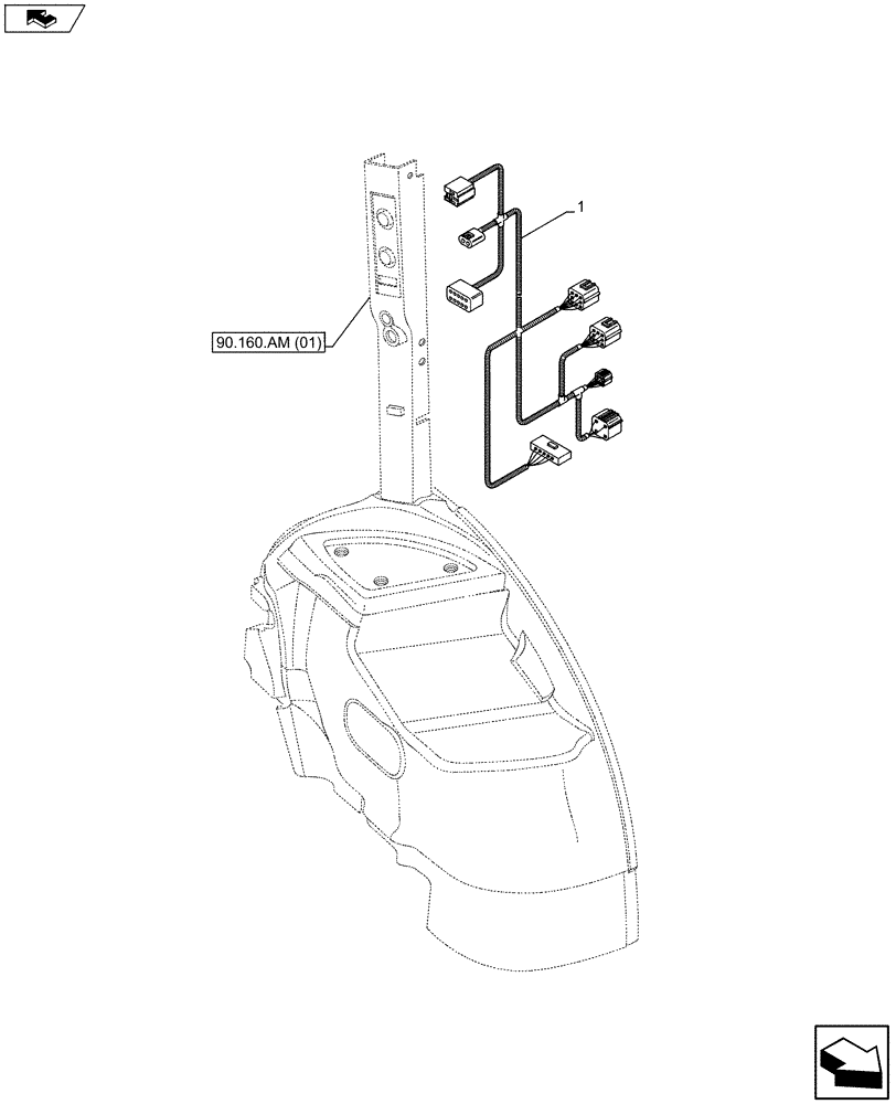 Схема запчастей Case IH MAXXUM 120 - (55.050.AH[02]) - VAR - 330643 - AIR CONDITIONER, HARNESS (55) - ELECTRICAL SYSTEMS