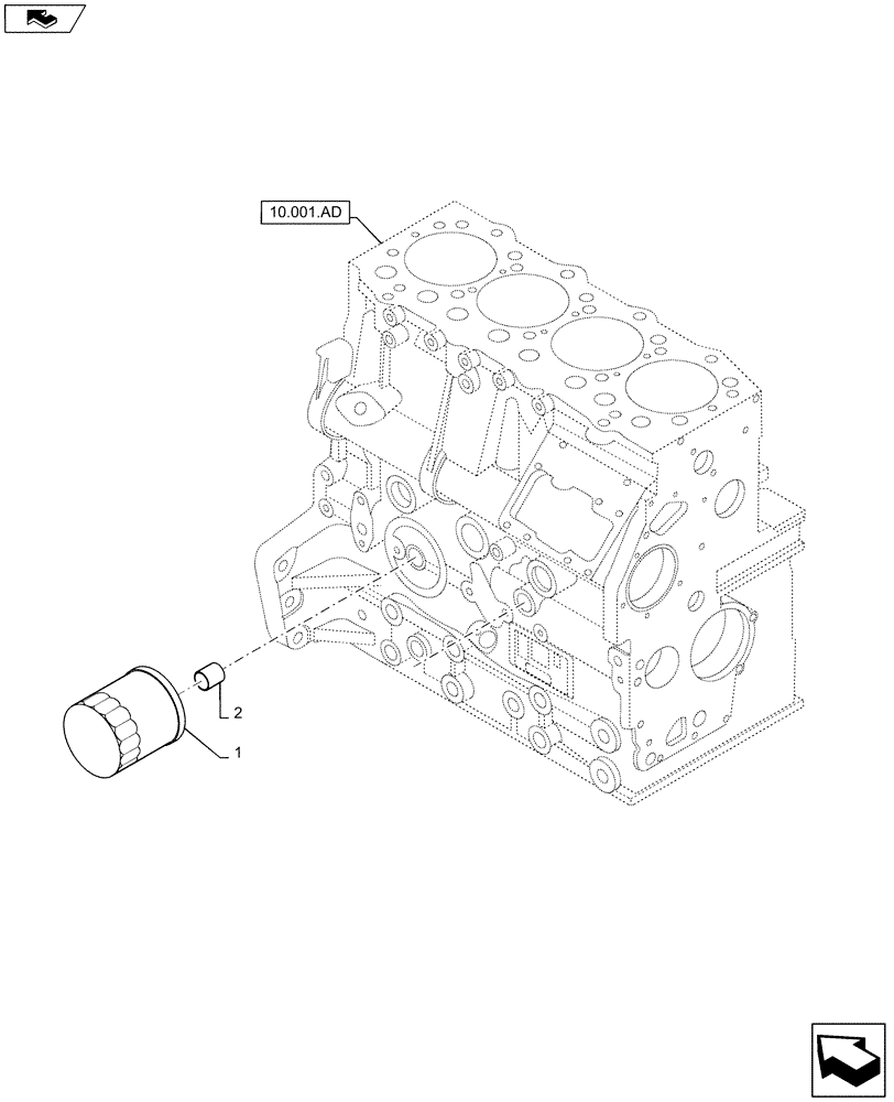 Схема запчастей Case IH SR130 - (10.304.AE) - OIL FILTER (10) - ENGINE