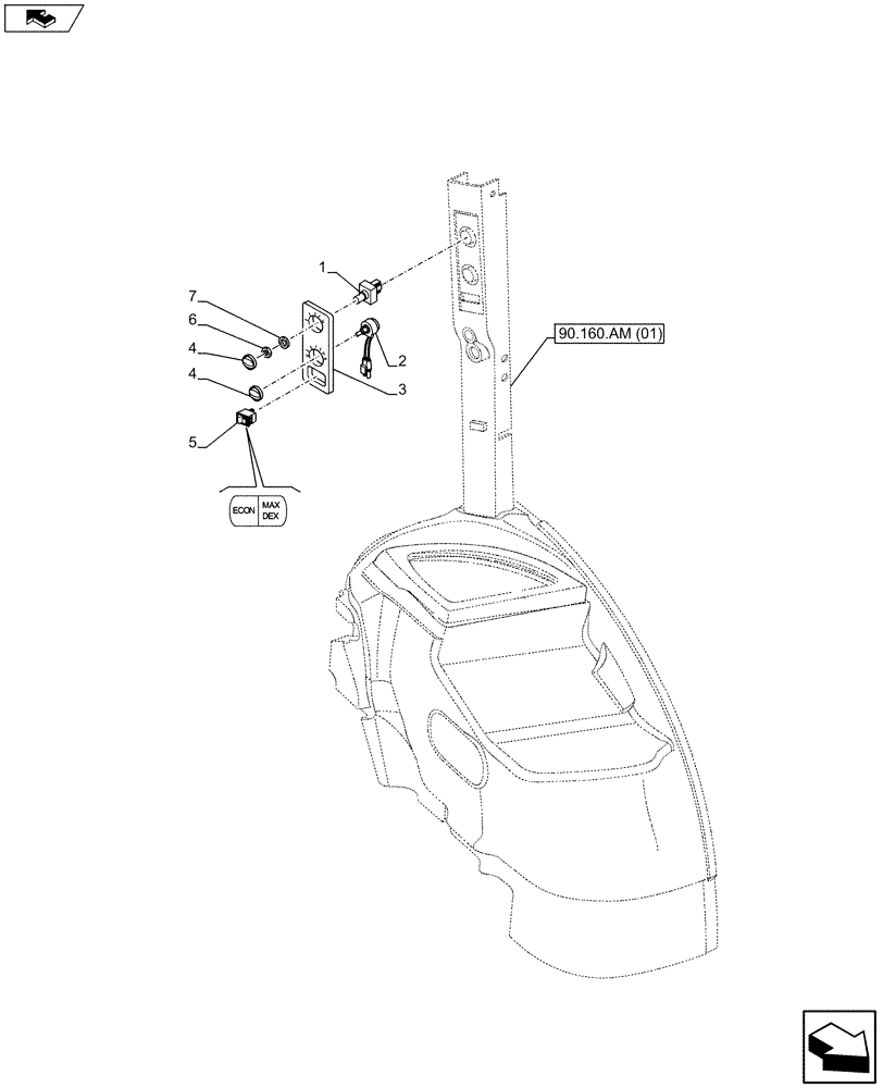 Схема запчастей Case IH MAXXUM 110 - (55.051.AA) - VAR - 330643 - BLOWER HOUSING (55) - ELECTRICAL SYSTEMS