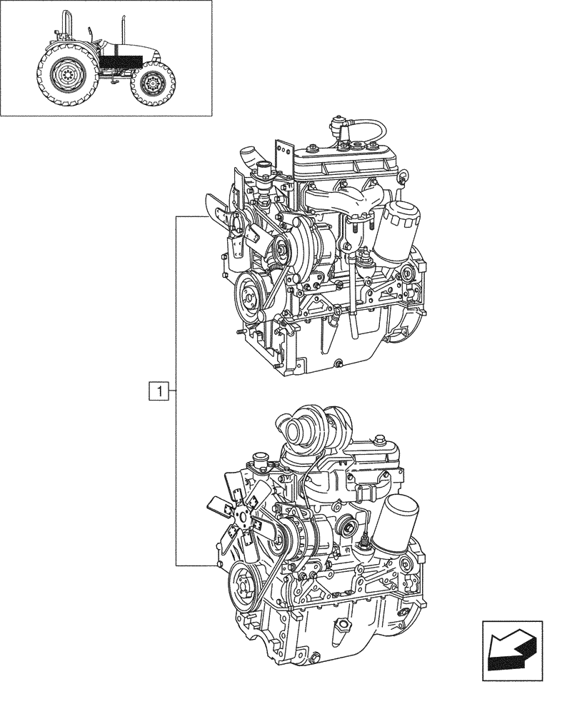 Схема запчастей Case IH JX95 - (0.02.1/04) - TTF ENGINE - TIER 1 ENGINE (01) - ENGINE