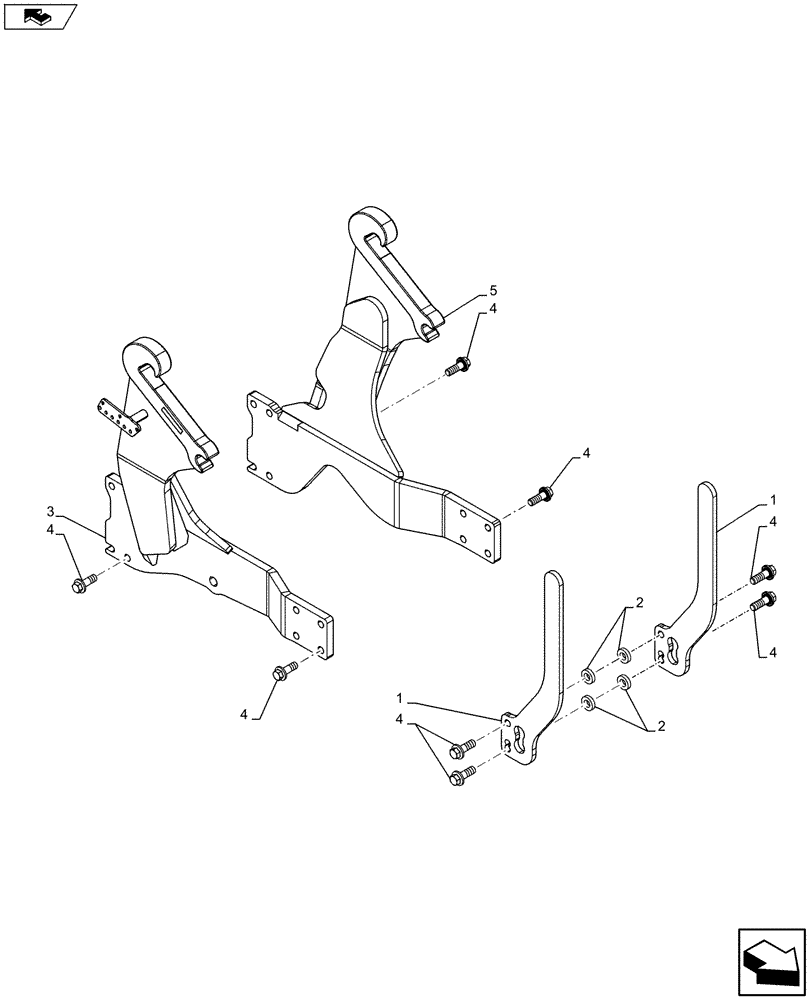 Схема запчастей Case IH MAXXUM 110 - (82.100.AI[02]) - VAR - 334821 - LOADER ARM, SUPPORT (82) - FRONT LOADER & BUCKET