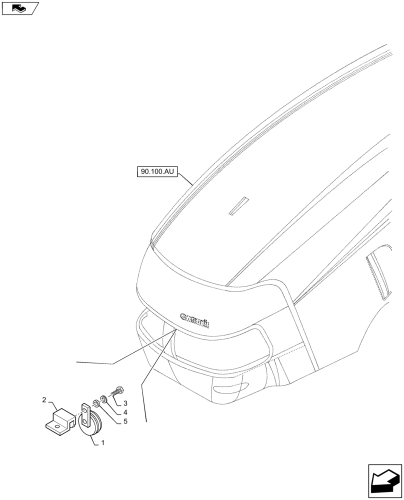 Схема запчастей Case IH MAXXUM 115 - (55.408.AG) - HORN (55) - ELECTRICAL SYSTEMS