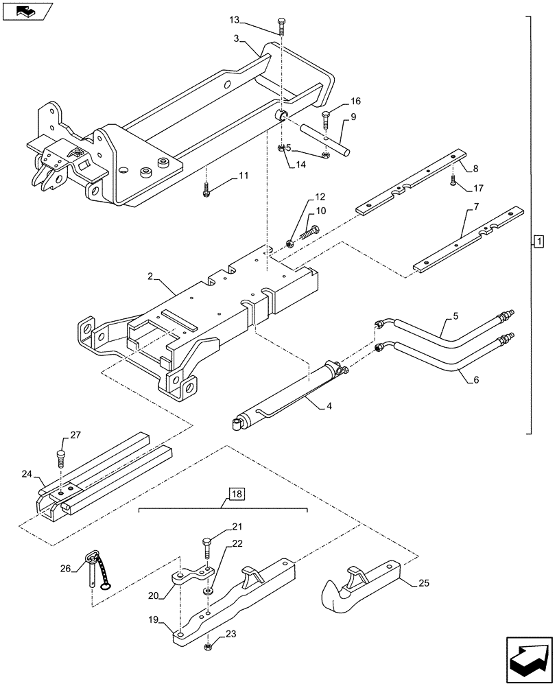 Схема запчастей Case IH MAXXUM 120 - (37.106.AA[01]) - VAR - 331945 - TOW HOOK (37) - HITCHES, DRAWBARS & IMPLEMENT COUPLINGS