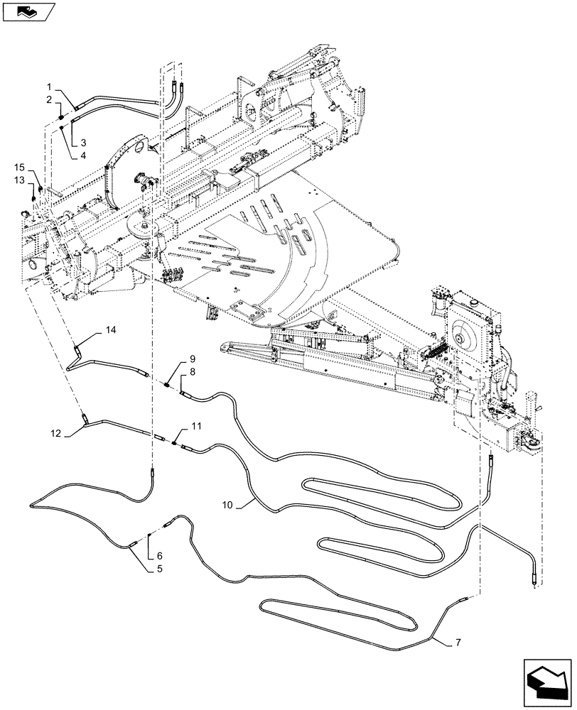 Схема запчастей Case IH 1245 - (35.200.AA[05]) - 22 GPM PTO HYDRAULIC DISTRIBUTION FOR 12/30 (35) - HYDRAULIC SYSTEMS