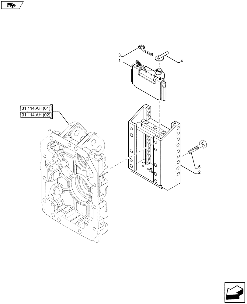 Схема запчастей Case IH MAXXUM 110 - (37.100.AF[02]) - VAR - 330942 - TOW HITCH (37) - HITCHES, DRAWBARS & IMPLEMENT COUPLINGS