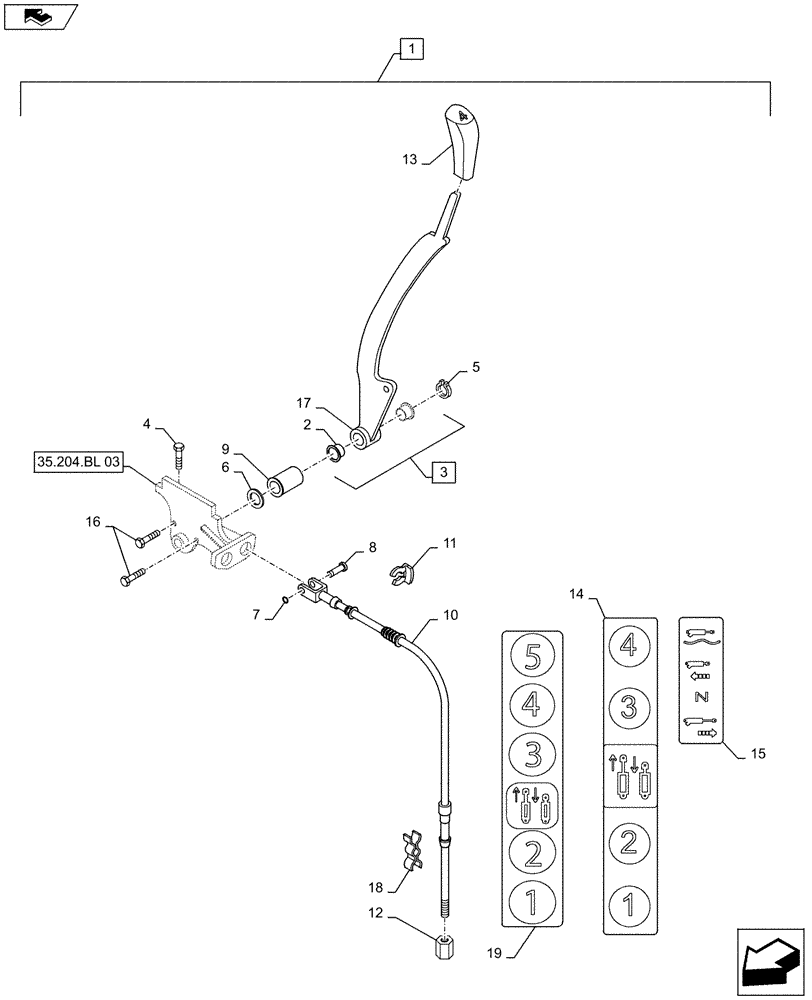 Схема запчастей Case IH MAXXUM 115 - (88.100.35[02]) - DIA KIT - ADDITIONAL MECHANICAL CONFIGURATION REMOTE (3 T0 4) CONTROL LEVER (88) - ACCESSORIES