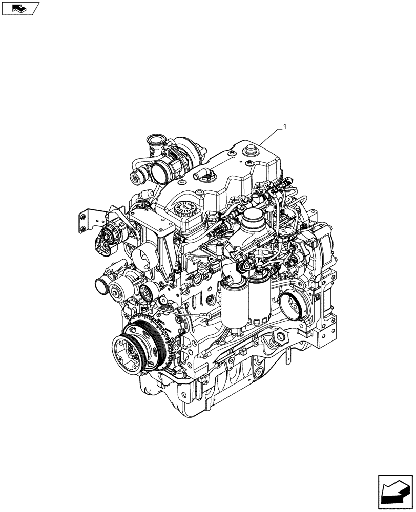 Схема запчастей Case IH MAXXUM 110 - (10.001.AD[02]) - VAR - 390158 - ENGINE, 110KW (10) - ENGINE