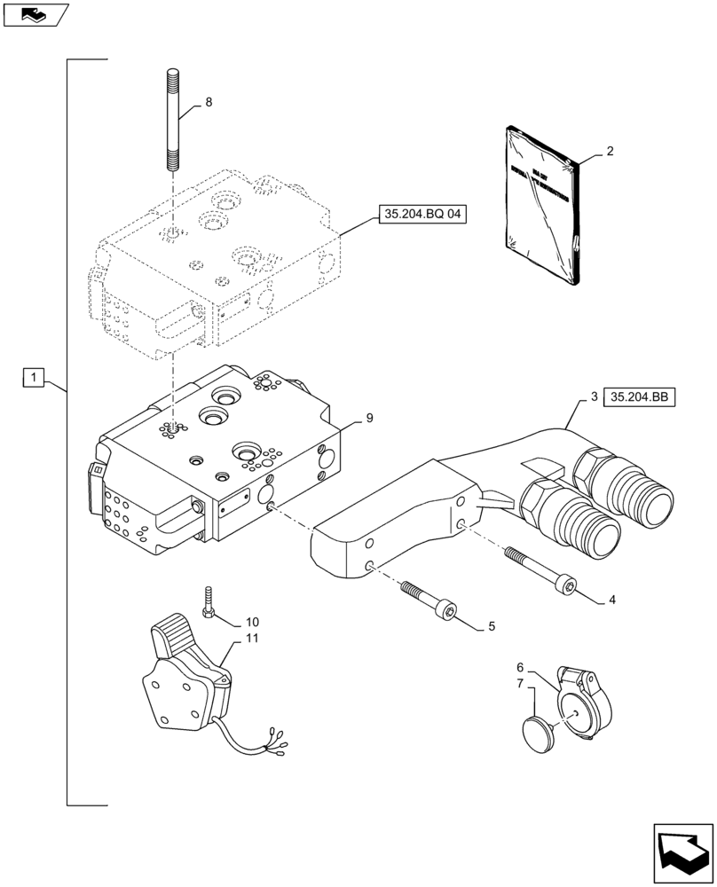 Схема запчастей Case IH MAXXUM 110 - (88.100.35[19]) - DIA KIT - ADDITIONAL ELECTROHYDRAULIC REMOTE SLICE (3 TO 4) (88) - ACCESSORIES