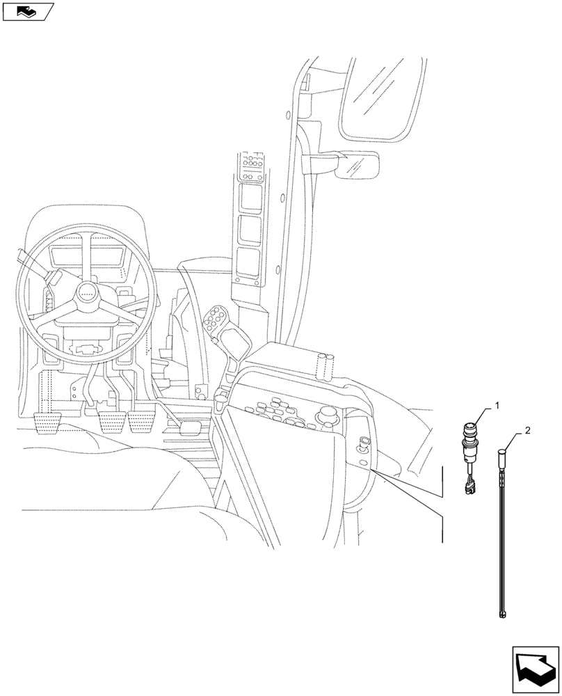 Схема запчастей Case IH MAXXUM 110 - (55.523.AD[01]) - VAR - 333648, 334648, 335648, 743700 - FRONT HPL - SWITCHES (55) - ELECTRICAL SYSTEMS